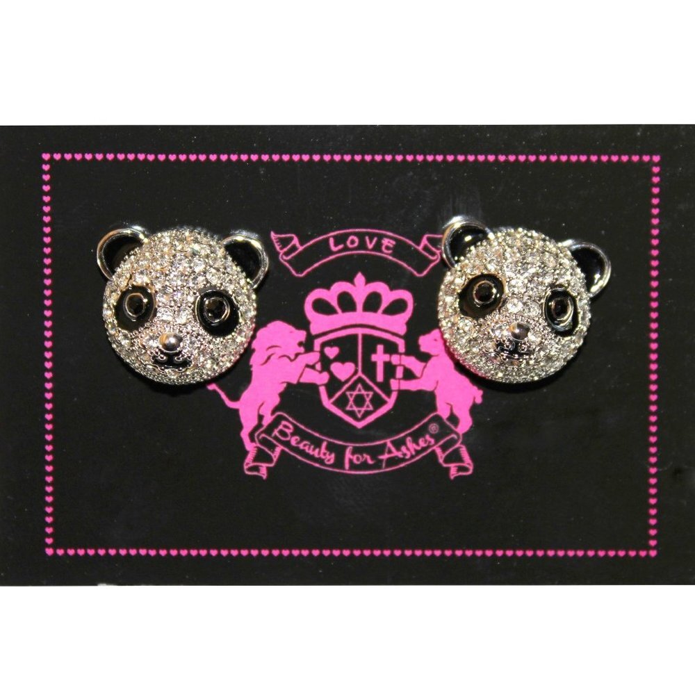Panda Bear Cz Earrings 35$